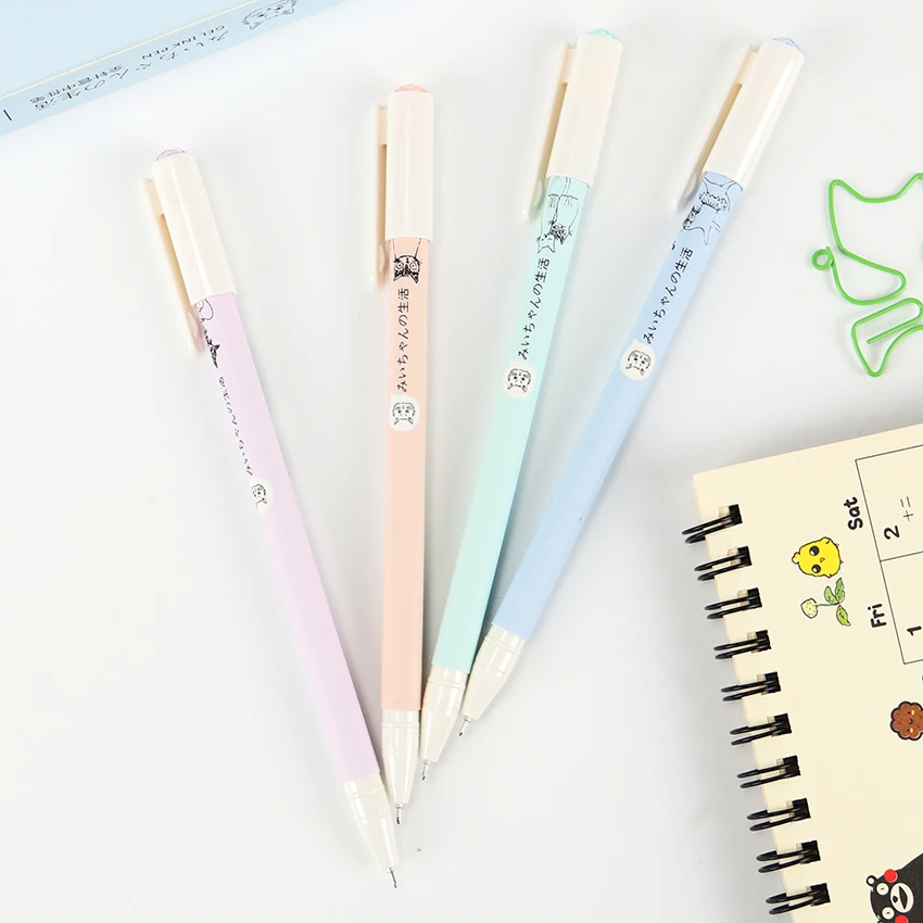 Корейская креативная гелевая ручка с рисунком кота Kawaii 0,38 мм, черные чернила, гелевая ручка, школьные офисные принадлежности