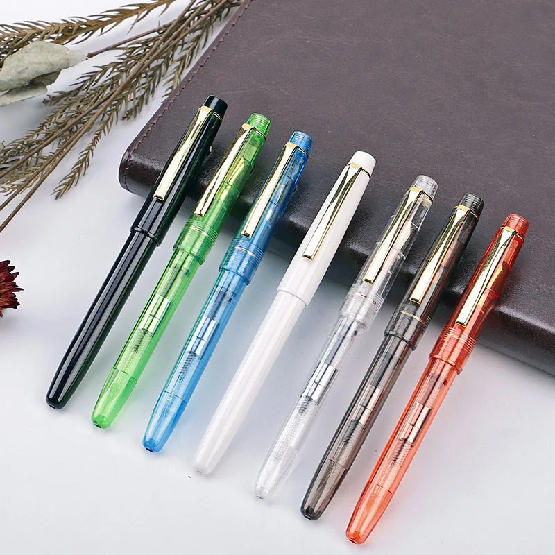 

Piston Fountain Pen 7 Colors Refillable Ink Student's Posture Pens For Writing Calligraphy Fountain Pen School Stationery Gift