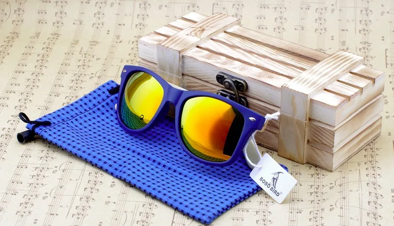 Мужские бамбуковые деревянные солнцезащитные очки в винтажном стиле с пластиковой рамкой и поляризованный Ультрафиолетовый защитный красочный объектив в подарочной коробке