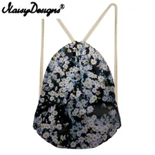 NOISYDESIGNS 3D груша цветы/цветочным узором Картина Drawstring Рюкзак Школьные сумки для женщин день пакет унисекс Mochila Infantil