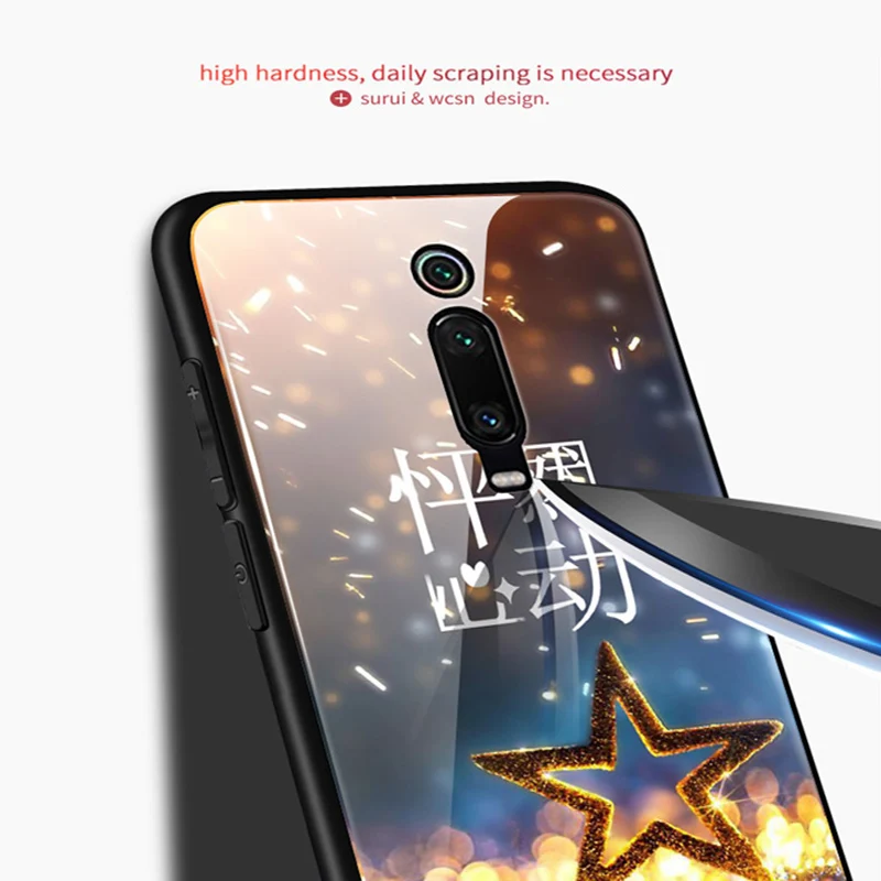 Для xiaomi redmi K20 K20pro чехол 6,3" wolf girl Силиконовый ТПУ Рамка стеклянная твердая задняя крышка для xiaomi redmi K20 чехол для телефона