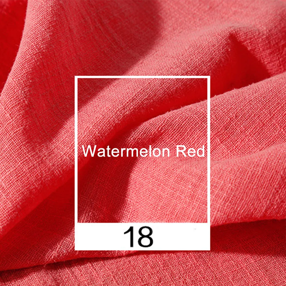 

2m Flax Soft Sweat Absorption Solid Color Natural DIY Eco Friendly Sewing Craft Anti Static Thin Cambric Cotton Linen Fabric