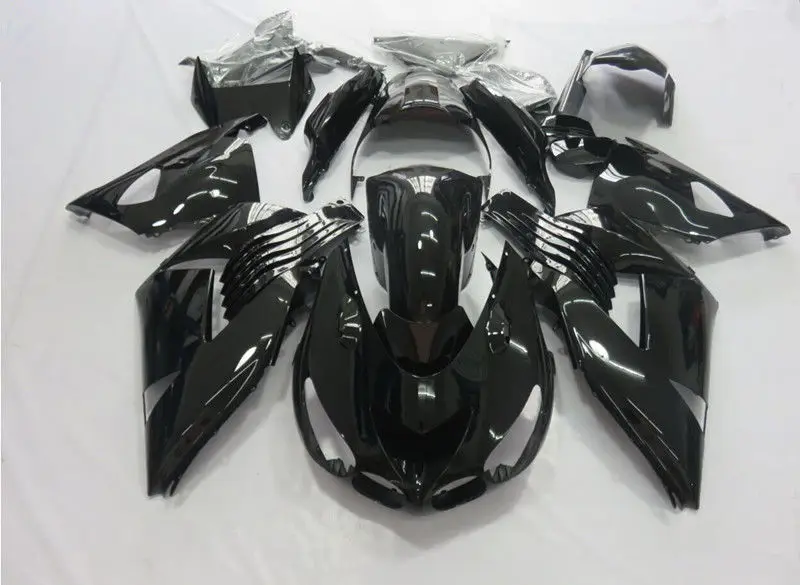 Глянцевый черный обтекатель кузова для Kawasaki Ninja ZX14 14R ZZR 1400 2006-2011 2007 2008 2009 2010 |