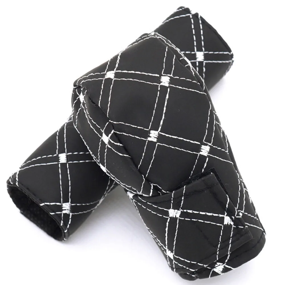 2Pcs/Set Faux Leather Gear Knob Cover Hand Brake Cover Gear Case Car Interior Decor Gear Shift Collars New Hot Sale