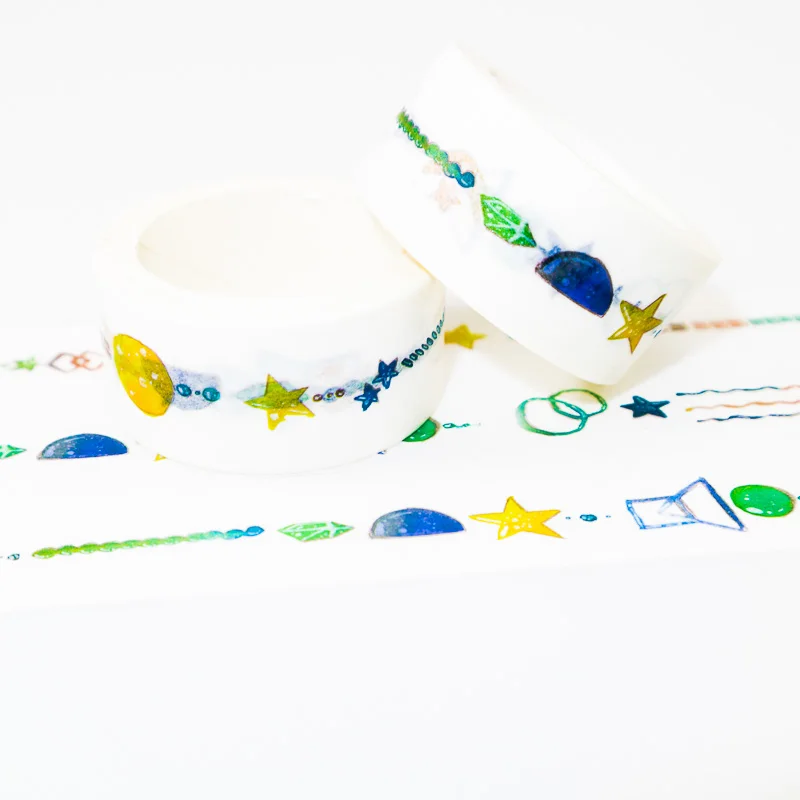 Цветной Васи клейкие ленты набор звезда шаблон Sticky малярная лента DIY японский Канцелярские Декоративные клей клейкие ленты 1 шт./лот