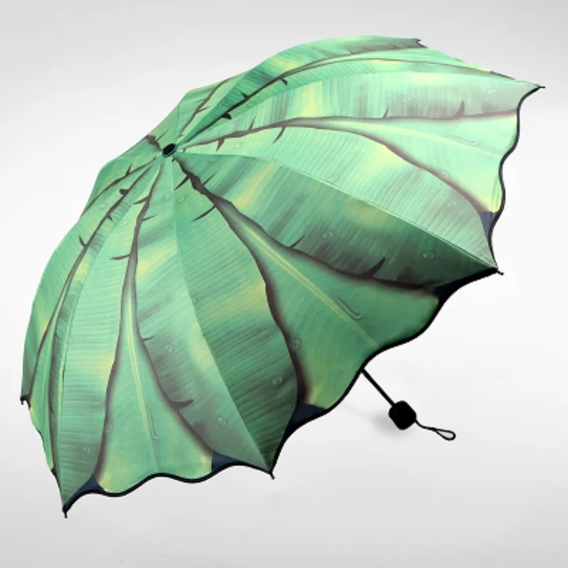 Креативный Зеленый Складной Многофункциональный зонтик с цветочным подорожником, супер ветрозащитный солнцезащитный Зонт с защитой от УФ, женский зонтик от дождя