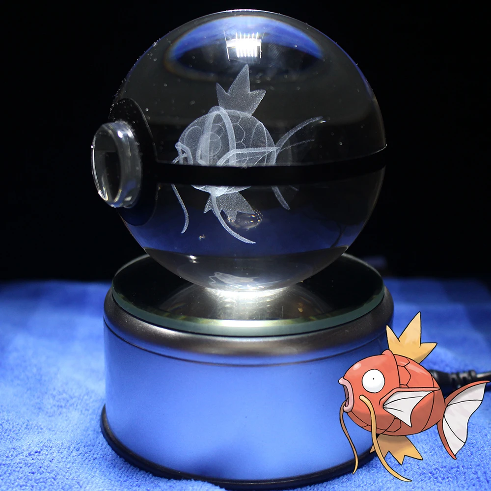 Pokemon Ball Figures Toys Pocket Ball Anime Model Magikarp Figures Toy Pokemon Go With Led Base