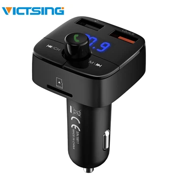 

VicTsing Wireless Bluetooth FM Transmitter Car Kit Radio Music Player Adapter QC 3.0 Quick Charge Micro sd Hands-free Car FM