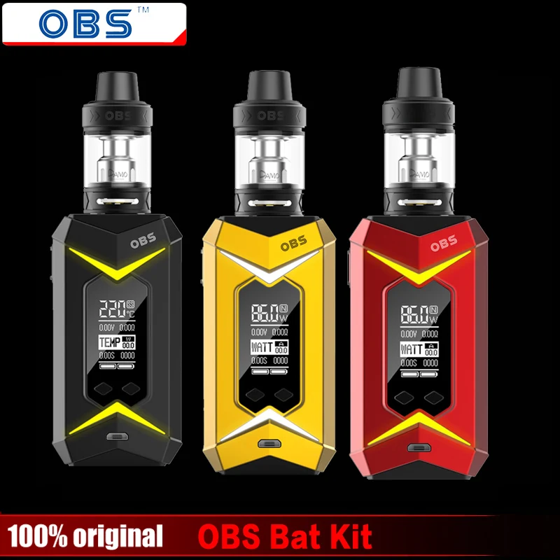 

Original OBS Bat Kit with 5ml Damo Subohm Tank & 218W Bat Box Mod E-cig Vape OBS Bat Kit No 18650 Battery Box Mod