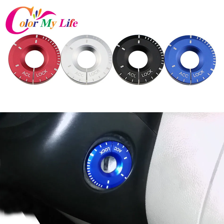 

Color My Life Aluminum Ignition Switch Key Ring Sticker for Skoda Octavia Fabia YETI for Vw Passat Bora POLO GOLF Jetta MK5 MK6