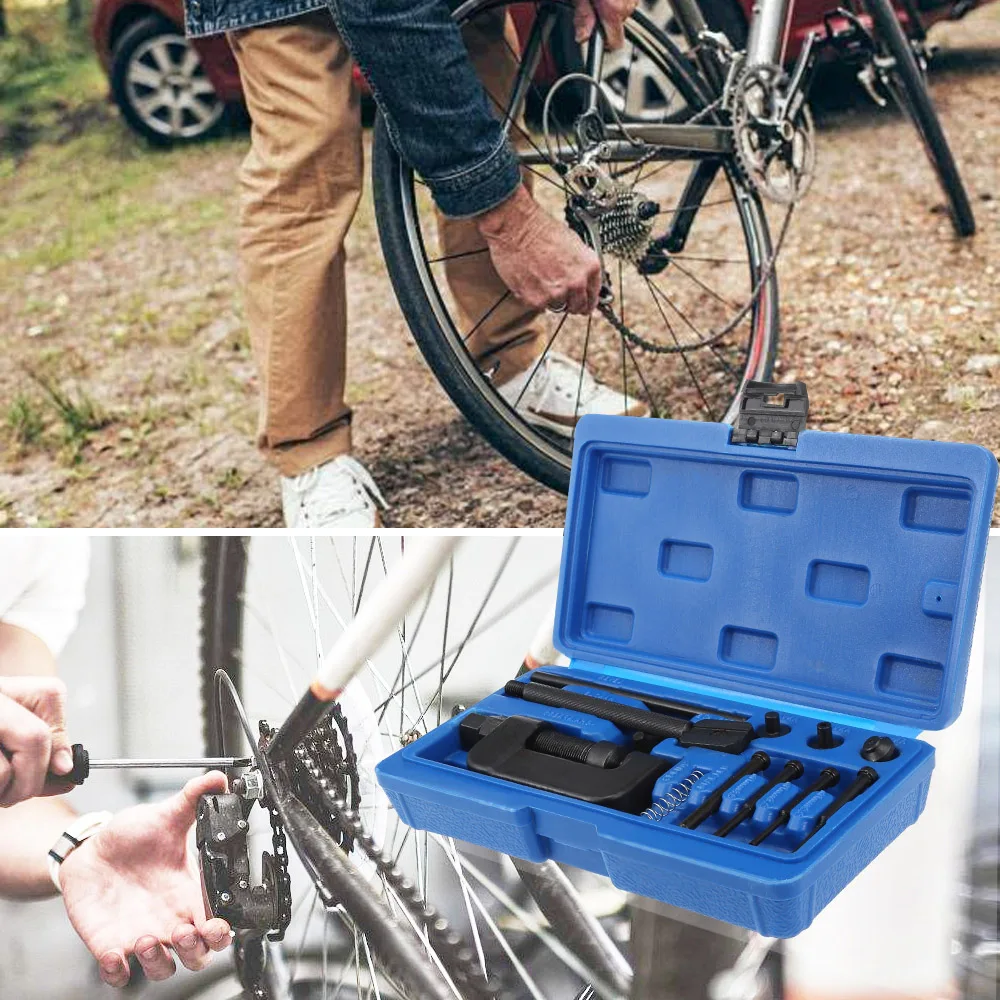 Bicycle Chain Disassembly Cycling Repairing Tool Set with Storage Box