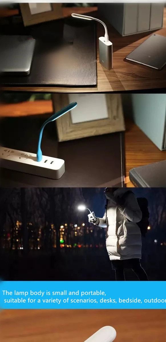 С переключателем Оригинальная Xiaomi лампа mijia с USB для power bank/comupter портативный светильник s