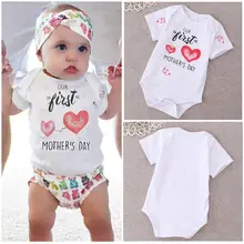 Newborn Baby boys girls letter Heart Mother’s day Bodysuits onesie Infant Babies Bodysuit one-pieces Outfits Kids Clothing