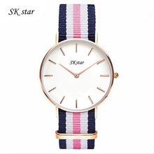 Nylon bracelet montre à quartz amateurs occasionnels nouvelle mode marque DW YBA mince or argent cadran hommes et femmes montres à quartz