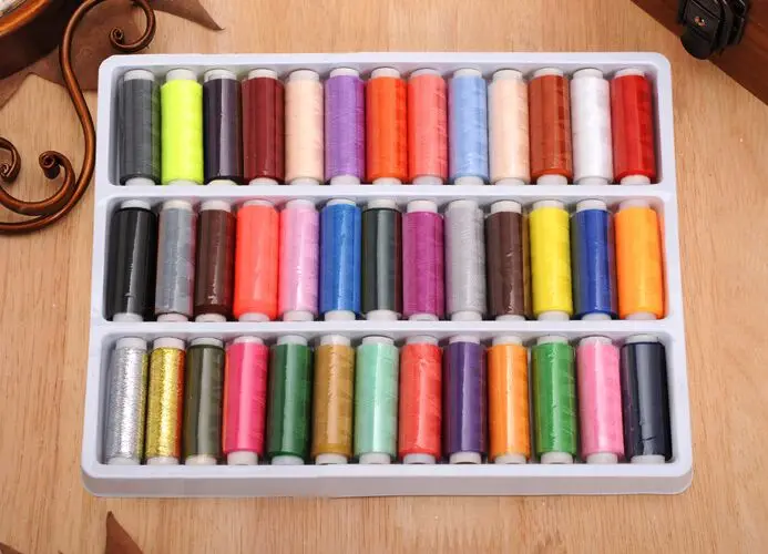 

39roll/lot, 200 yard/roll, Mixed Color Polyester Sewing Thread,Sewing Supplies For Hand Machine Thread Sewing Kit