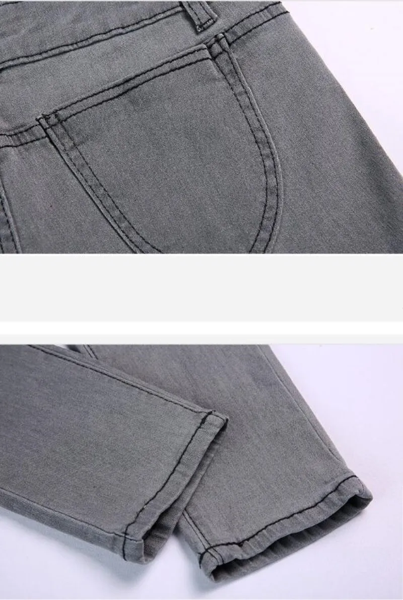Летние новые дымчатые серые джинсы с высокой талией женские плюс размер 4XL корсет узкие брюки женские модные повседневные ковбойские брюки
