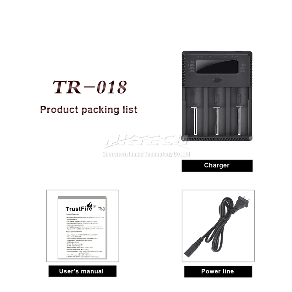 TR-018 TrustFire интеллигентая(ый) быстро Батарея Зарядное устройство 3-слоты Дисплей статус зарядки для 18650 26650 32650 25500 14500-зарядное устройство для литий-ионного