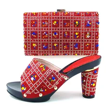 Italienische Schuhe Mit Passenden Taschen High Heels Schuhe Passenden Schuhe Und Taschen Für Afrikanische Partei Sandale Frauen Pumpen TH16-58