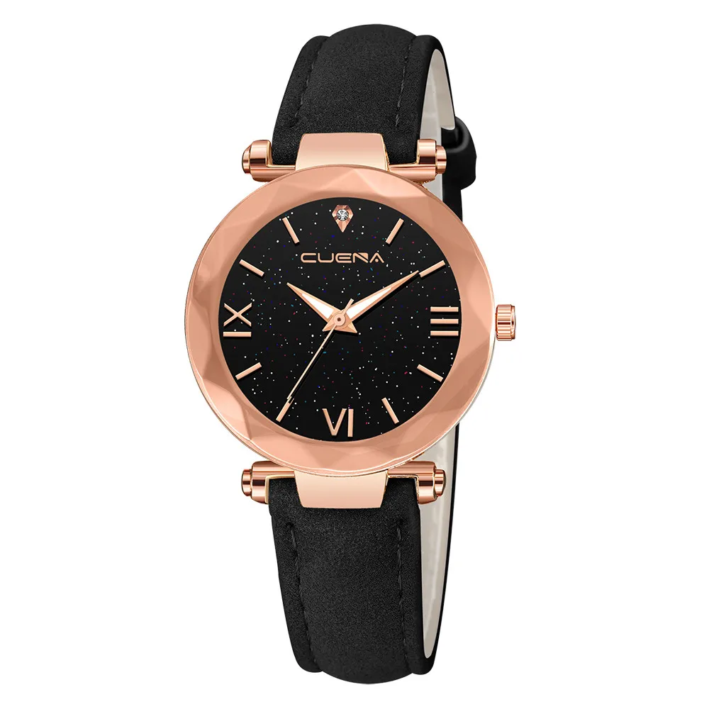 Female Clock Ladies dress watch Stylish Dial Waterproof Fashion Women 's Leather Band CUENA Analog Quartz Diamond Wristwatch Female Clock Ladies dress watch Stylish Dial Waterproof Fashion Women 's Leather Band CUENA Analog Quartz Diamond Wristwatch