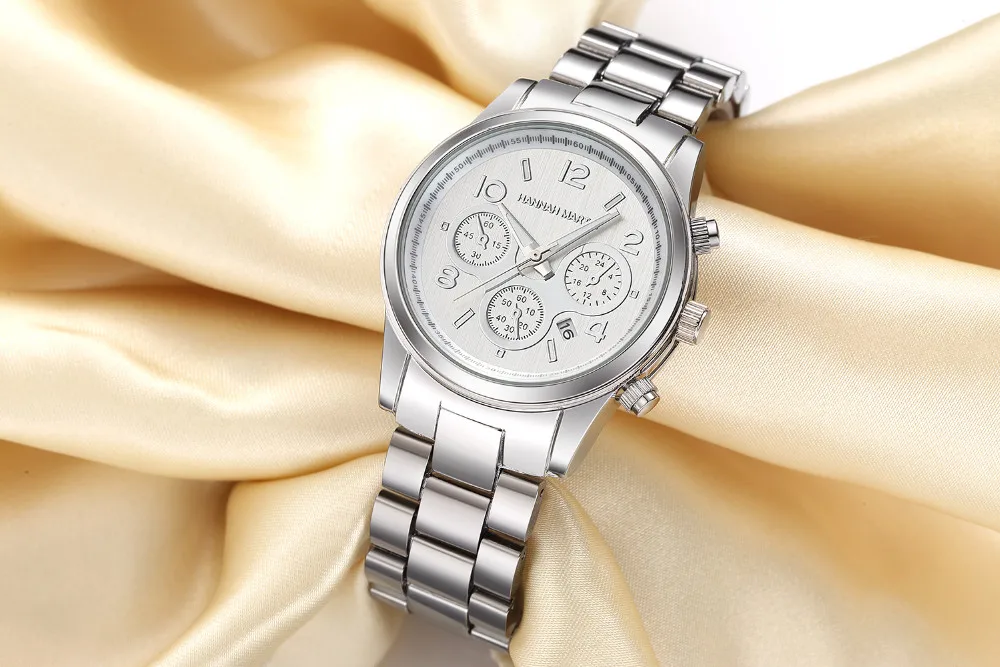 HM мужские и женские топ брендовые Роскошные Кварцевые наручные часы, модные повседневные кварцевые часы с серебристым ремешком, деловые Дизайнерские наручные часы