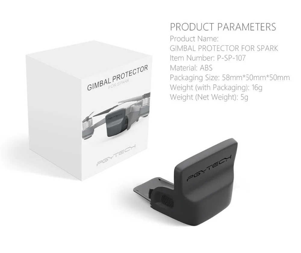 PGYTECH Фронтальная камера крышка Gimbal 3D Сенсор экран системы протектор пыле быстрое крепление для дрона DJJ Spark аксессуары