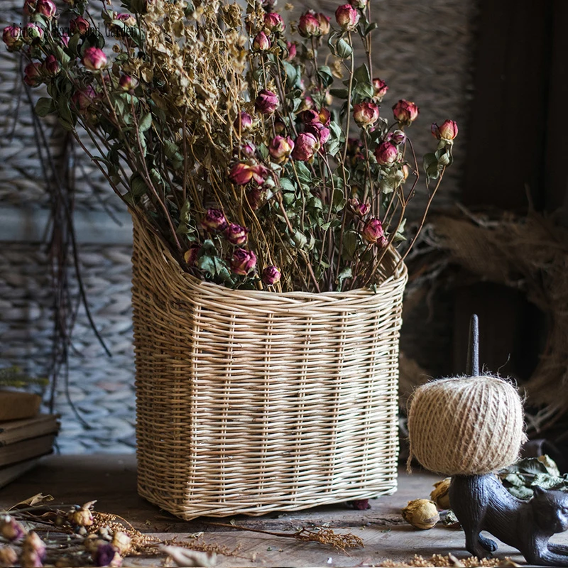 decorative nature finish handmade rattan Baskets (4)
