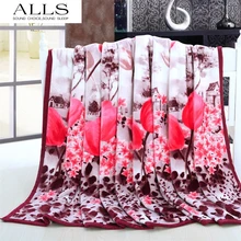 Super douce et chaude couverture pour lit rouge fleur pittoresque couverture polaire rose brown floral Raschel couverture de noël wintertowel couverture