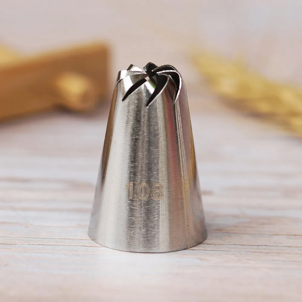 

#108 Icing Piping Nozzle Cake Cream Decoration Tips Staniless Steel Tools Bakeware Small Size Pastry Nozzles