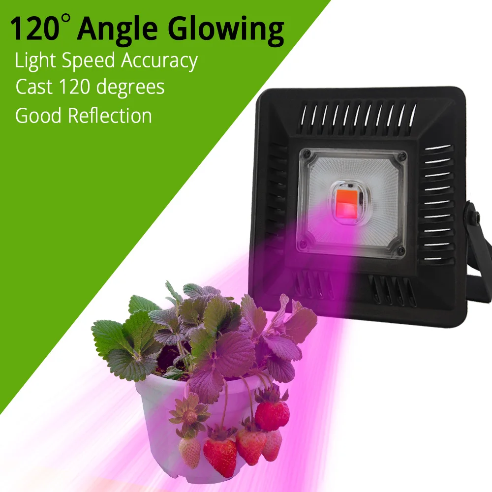 Вел светать полный спектр ультра-тонкий Водонепроницаемый IP67 50 Вт цветы, растущие лампа для овощей и закрытый открытый завод