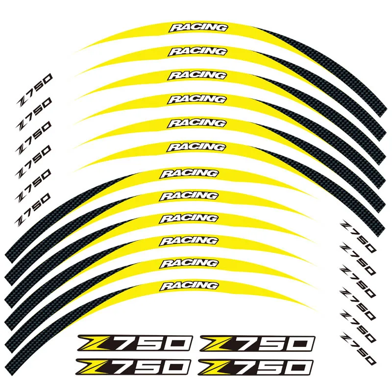 Новая высококачественная 12 шт подходит мотоциклетная наклейка для колес полоса светоотражающий обод для Kawasaki Z750