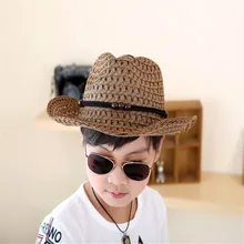 Детские ковбойские шляпы ручной работы пляж Войлок солнца Шапки вечерние Кепки для парня девушку ковбойская шляпа унисекс полые западный Шапки подарок