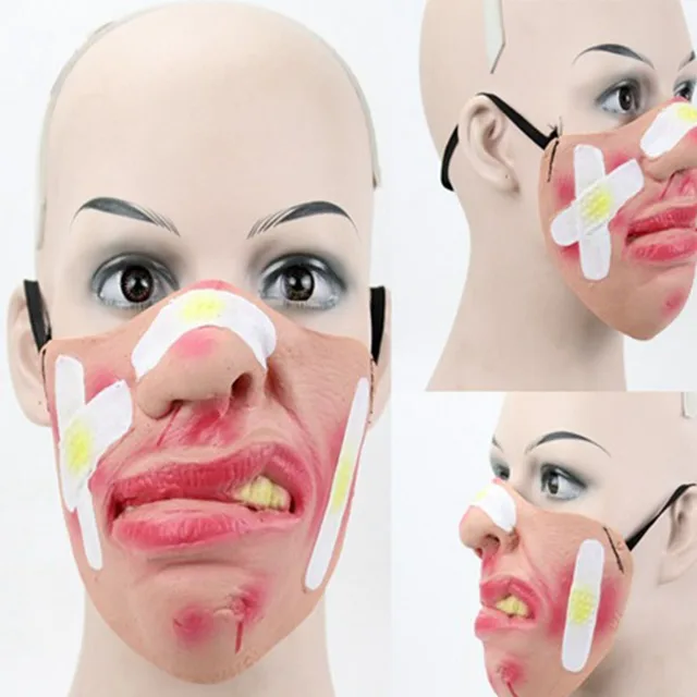 Funny Scary Of Half Face Clown Latex Masks Ugly Villain Face For ...