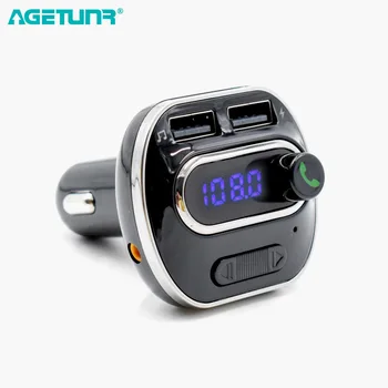 

AGETUNR T19 Bluetooth 4.1 Car Kit Handsfree Set MP3 Player FM Transmitter 2 USB 5V 3.4A Support TF Card & U disk & AUX Line Out