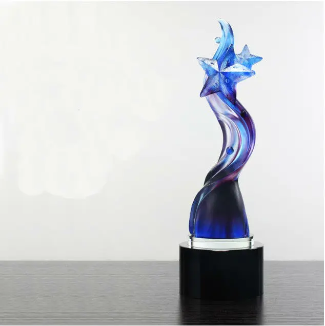Top quality!High grade crystal glass trophies Jiuxingxing glass trophy