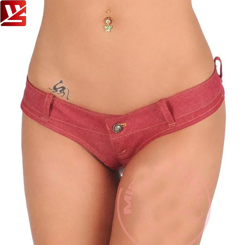 

MEISE T-Crotch High Cut MINI Hot Shorts Jeans Low-Rise Booty Shorts Micro Mini Cheeky Culb Dance Wear For Women Streetwear F45