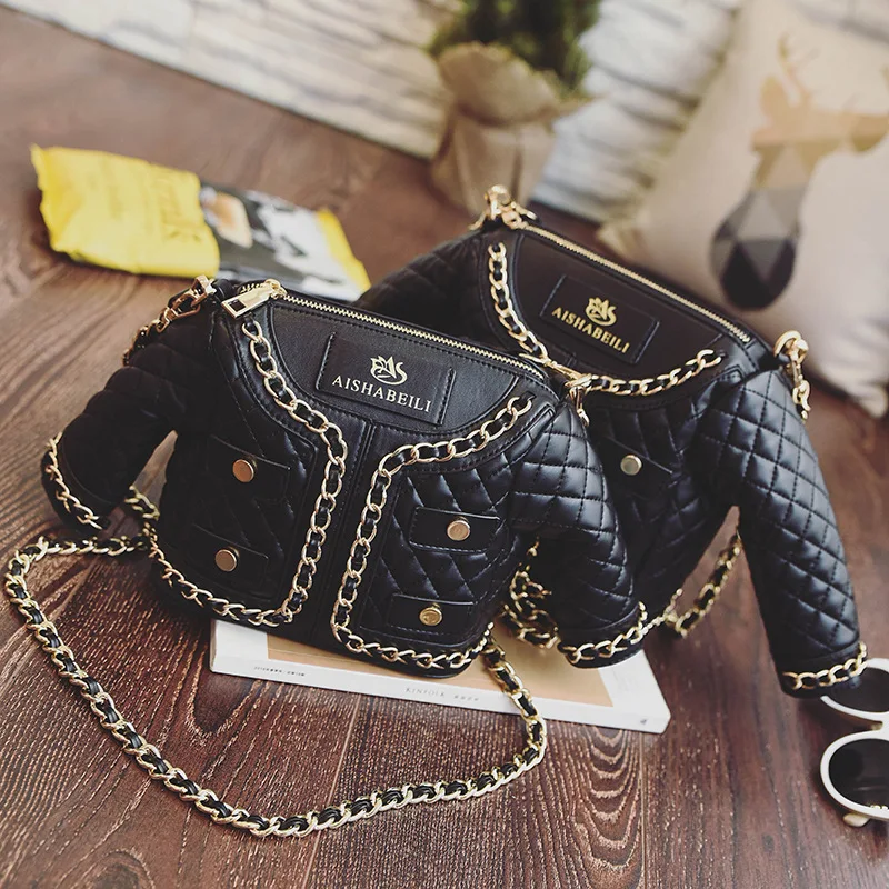 

Women's Handbag Fashion Leather Jacket Lapel Clothes Styling Bag Shoulder Messenger Bag