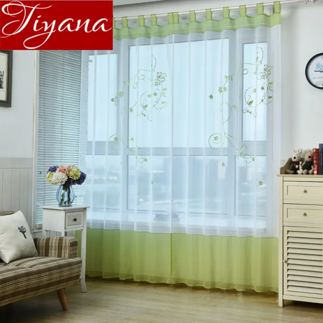 Short Curtain Green Sheer Voile Window Kitchen For Modern Short Curtain Green Sheer Voile Window Kitchen For Modern Living Room Cafe One Panel Rustic