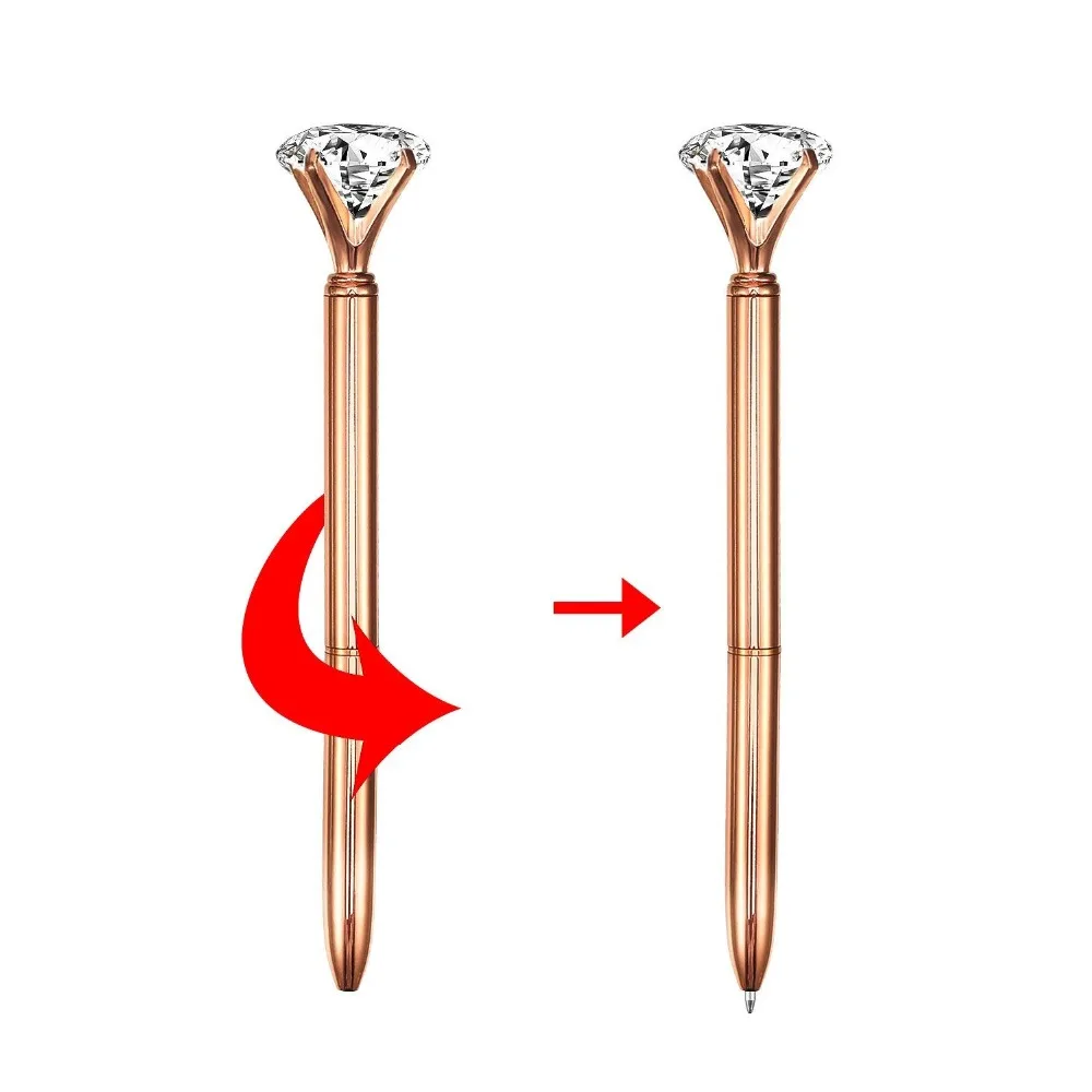 500 шт./лот/партия настоящая металлическая большая Алмазная шариковая ручка высокого качества модная деловая ручка Акция школьный канцелярский подарок rystal ручка