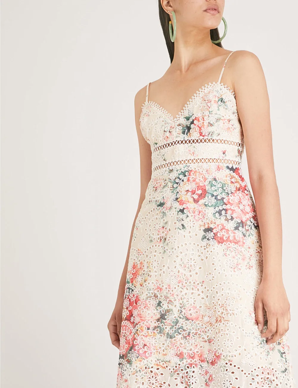 

Women Spaghettie Straps Meadow Floral Sweetheart Neckline Laelia Floral-print Cotton Dress Artful Laelia Dress