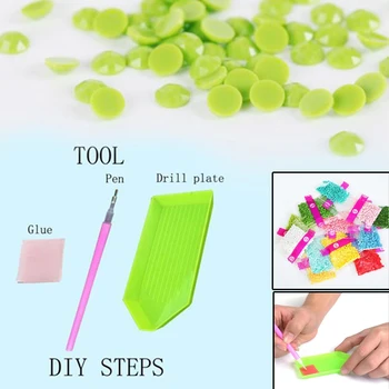 

DIY Diamond Painting Embroidery Flower Cross Crafts Stitch Home Wall Decor Glue Point Drill Pen Plastic Tray Resin Rhinestone