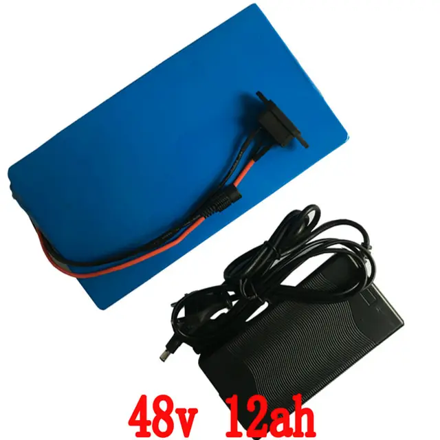 Cheap 48V 12AH Electric Bicycle E-bike Lithium Battery with PVC case 15A BMS,54.6V 2A charger