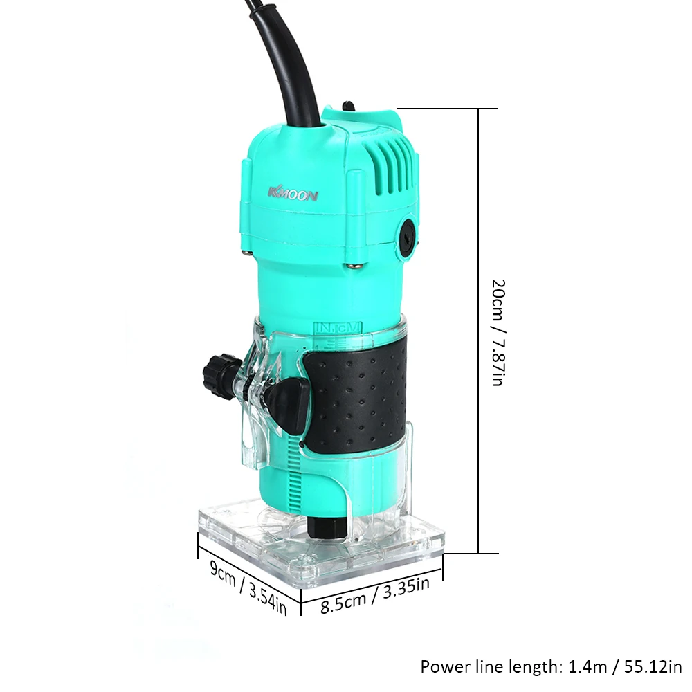 KKmoon 110 В 800 Вт триммерный маршрутизатор с прозрачным базовым краем направляющий деревянный ламинат электрический триммер компактный пальмовый маршрутизатор Проводные