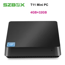 T11 win10 mini pc intel atom Z8350 1.44GHz 4GB+32GB Wnidows 10 mini tv box support 2.5 inch HDD VGA&HDMI dual output 5.8Ghz wifi