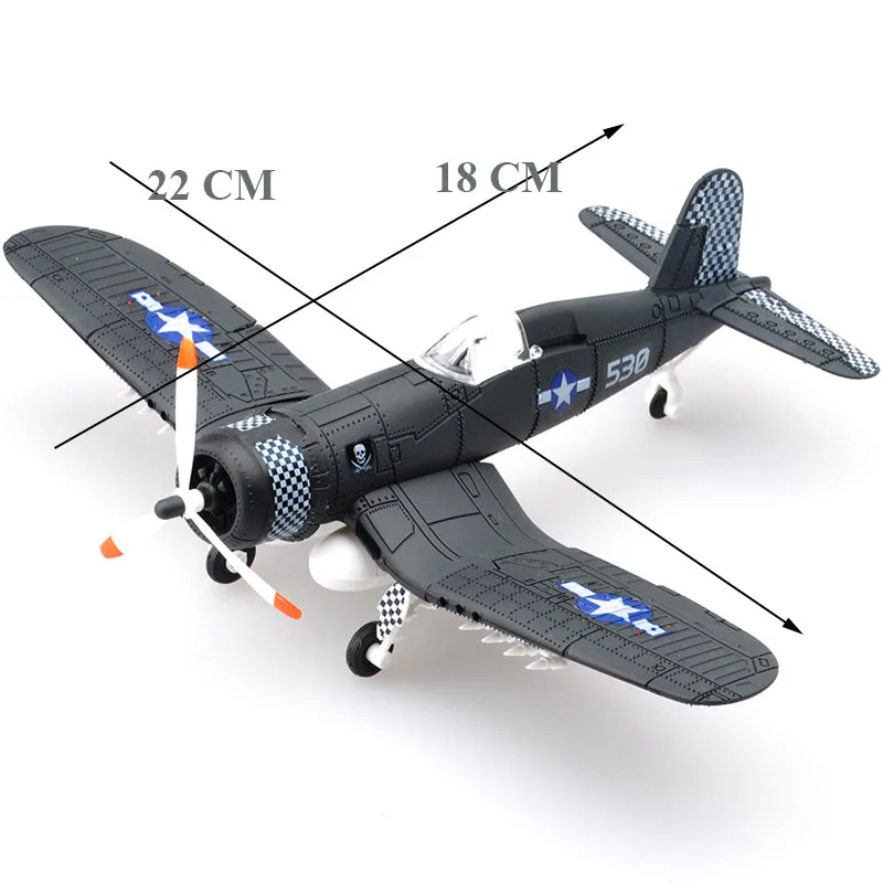 1/48 Scale Assemble Fighter Model Toys Building Tool Sets Flanker Combat Aircraft Diecast Pirate Based F4U Random Color