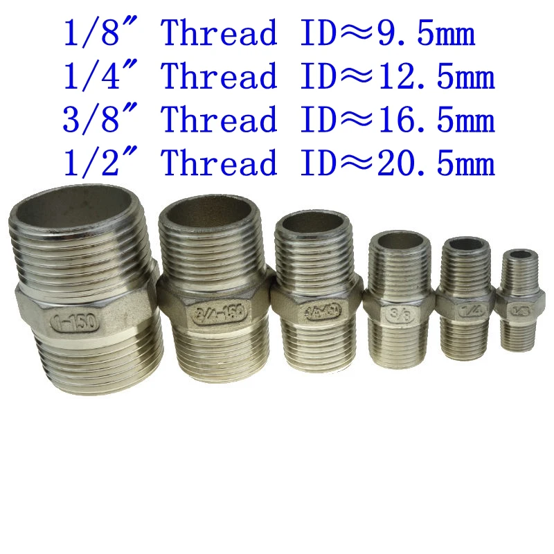 Нержавеющая сталь 304 1/8 &quot1/4&quot 3/8 &quot1/2&quot Мужской BSPT фитинг для труб Шестигранная