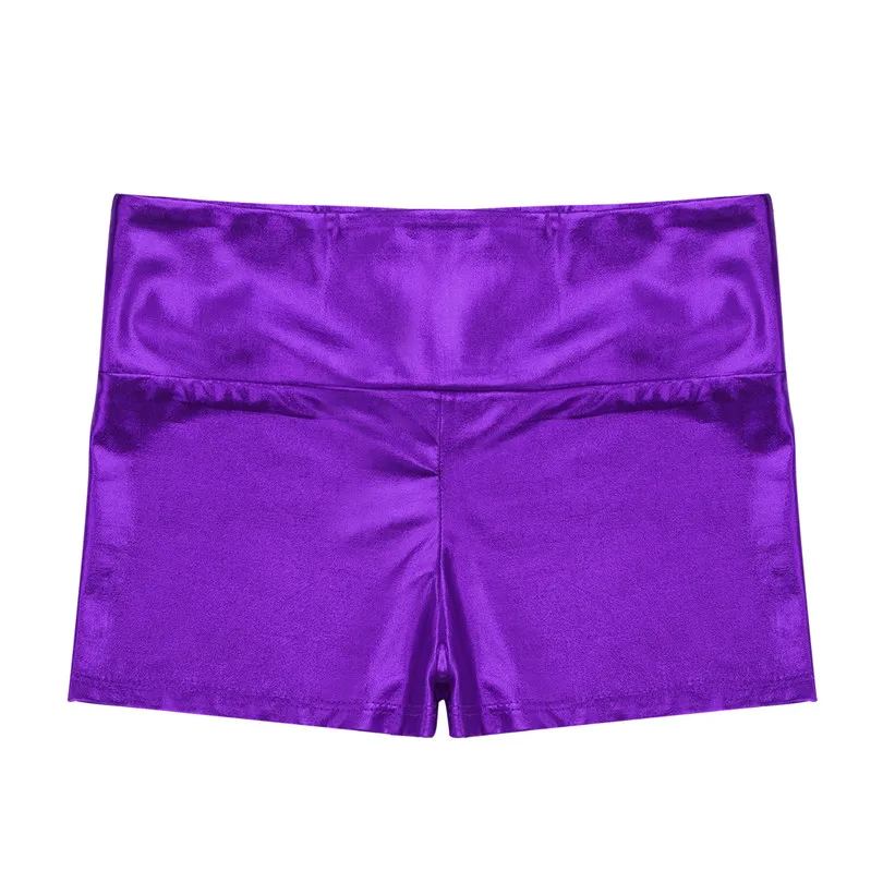 iEFiEL Kids Girls Shiny High Waist Dance Shorts Bottoms Activewear Yoga Sports Workout Gym Gymnastic Dancing kids shorts