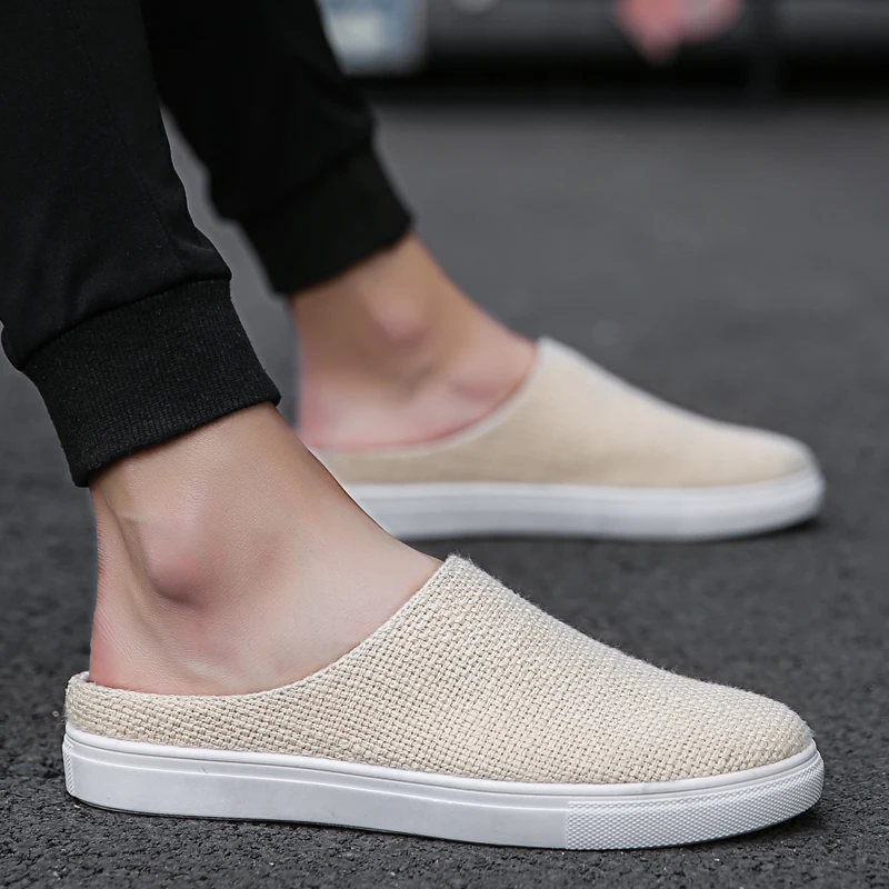 

Baotou half slippers male 2019 new one pedal breathable outdoor slippers lazy sandals summer peas casual flat men's shoes
