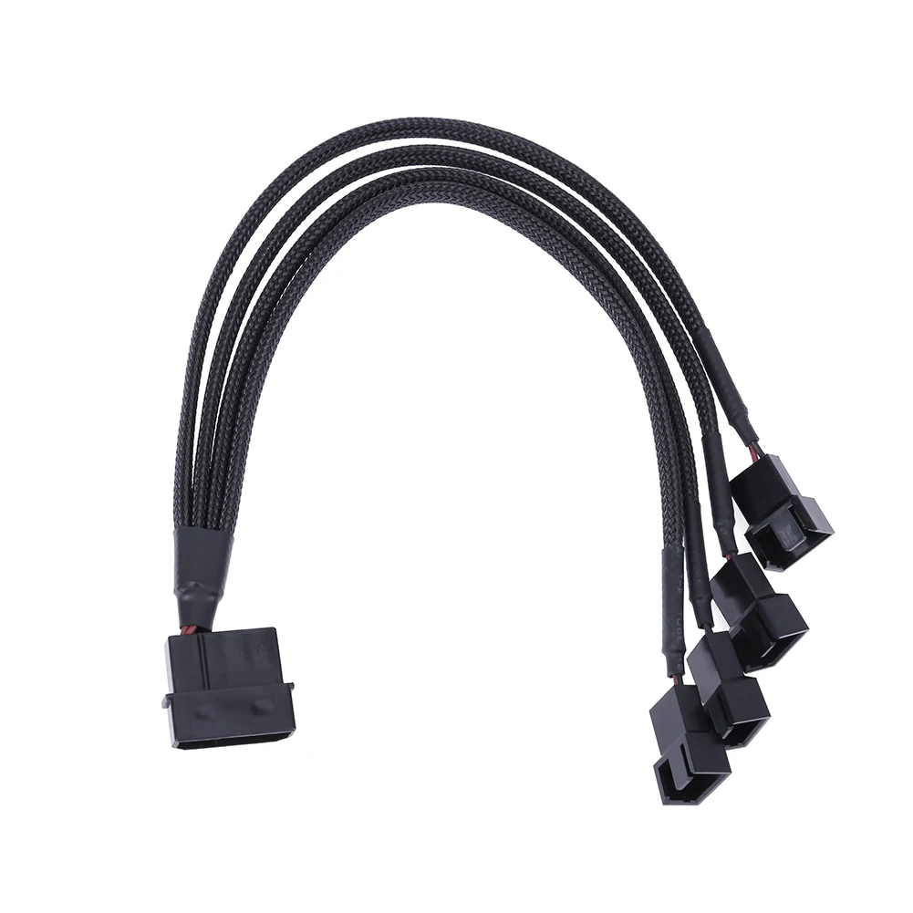 Fan Cable Splitter Power Cable 12V 27cm 4pin IDE Molex To 4-Port 3Pin/4Pin Cooler Cooling Fan Splitter Power For Computer