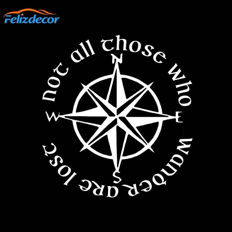 Not All Those Who Wander Are Lost Compass Car Sticker DIY Vinyl Decal Waterproof