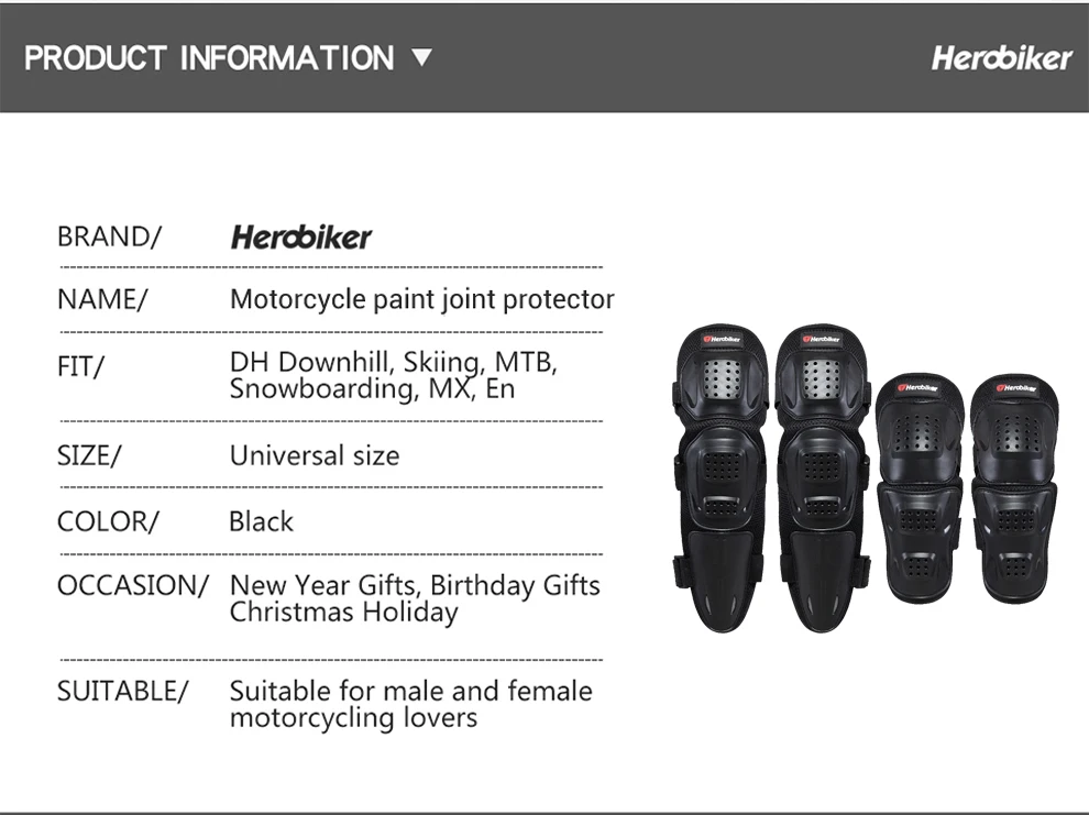 HEROBIKER мотоциклетные Налокотники и наколенники набор защитных приспособлений для мотокросса унисекс мотоциклетные наколенники для верховой езды наколенники защитные щитки